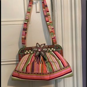 HP 🌸🌺🌼Mary Frances vibrant stripe bag